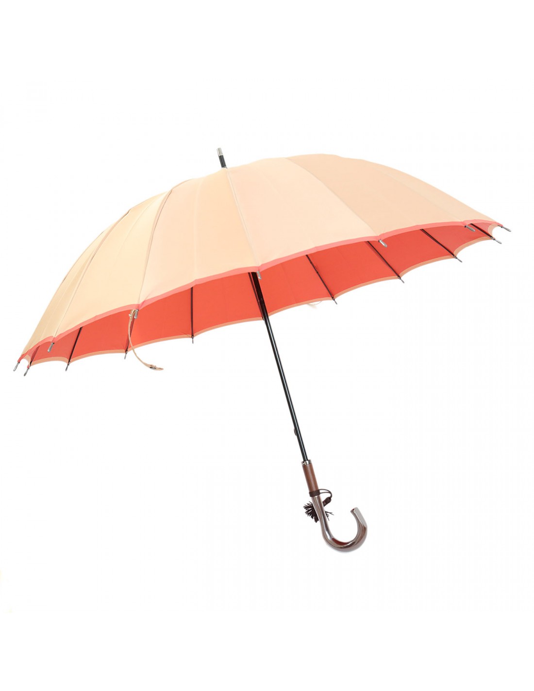 Damen Regenschirm Beige/Pink