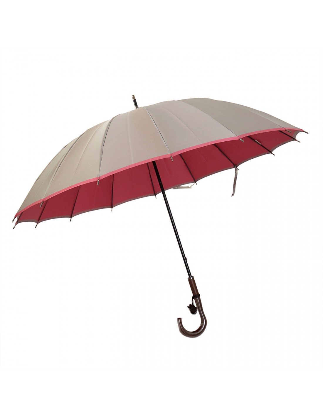 Damen Regenschirm Grau/Rosa