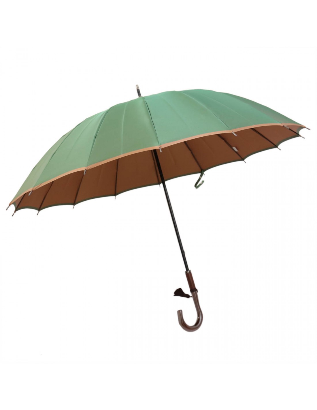 Damen Regenschirm Grün/Braun