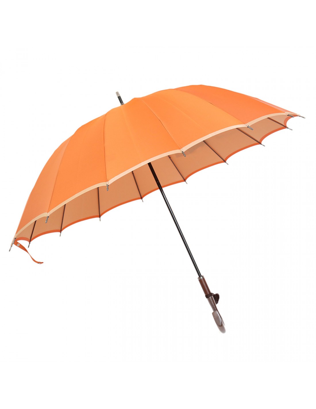 Damen Regenschirm Orange/Beige
