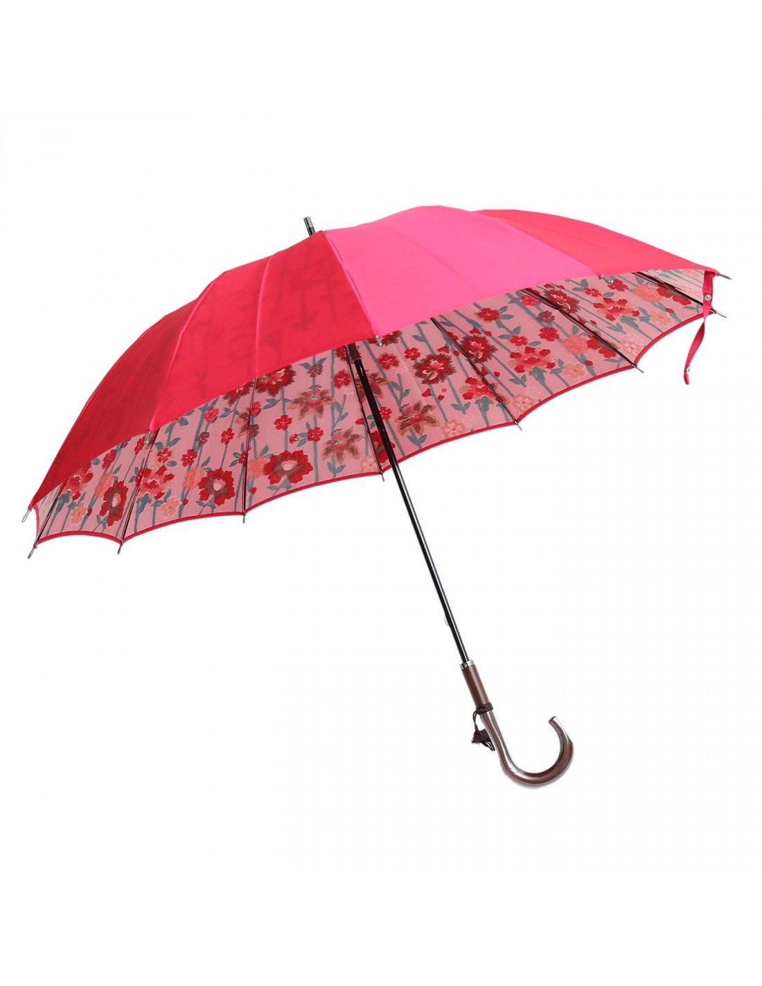 Damen Regenschirm Blumenmuster Crimson