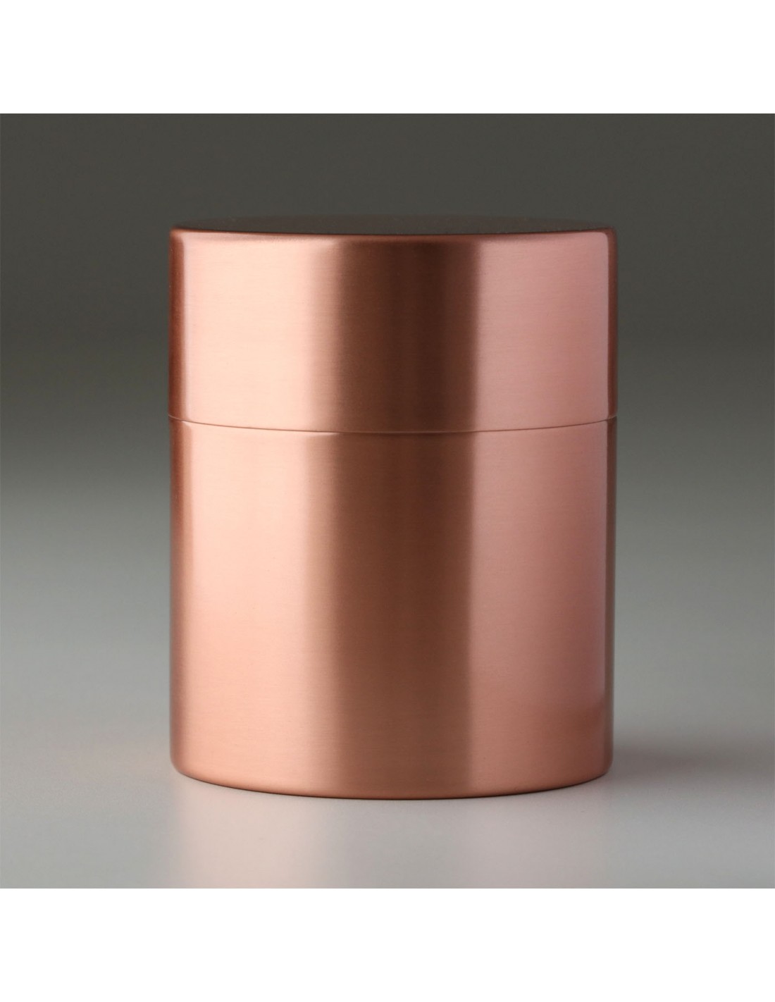 Teedose aus Kupfer glatt